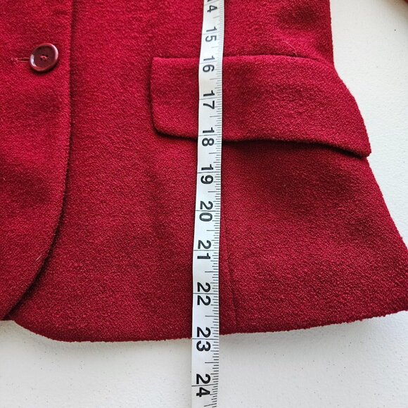 Ann Taylor 2 pc Skirt Suit Size 6 Lined Cranberry Red Wool Blend Career Office - Picture 11 of 12